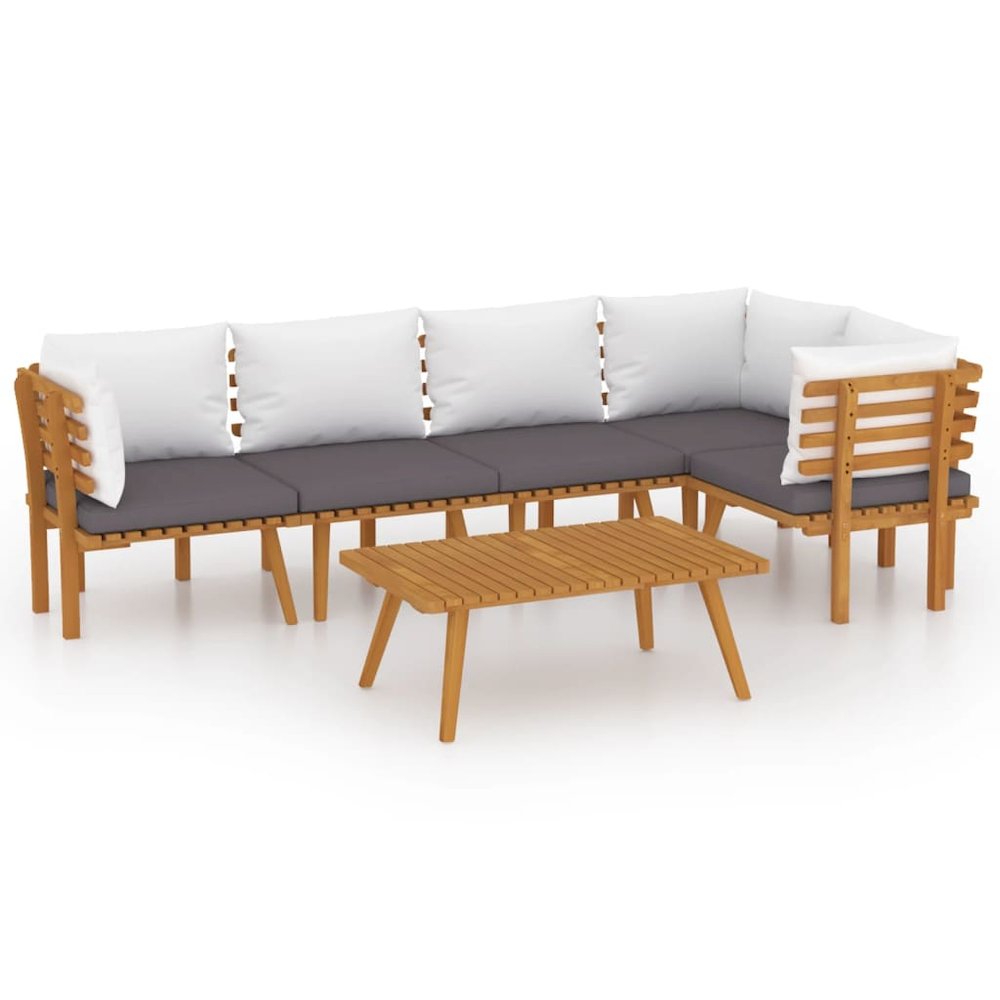 Garden Lounge Set Dark grey, white. Picture 2