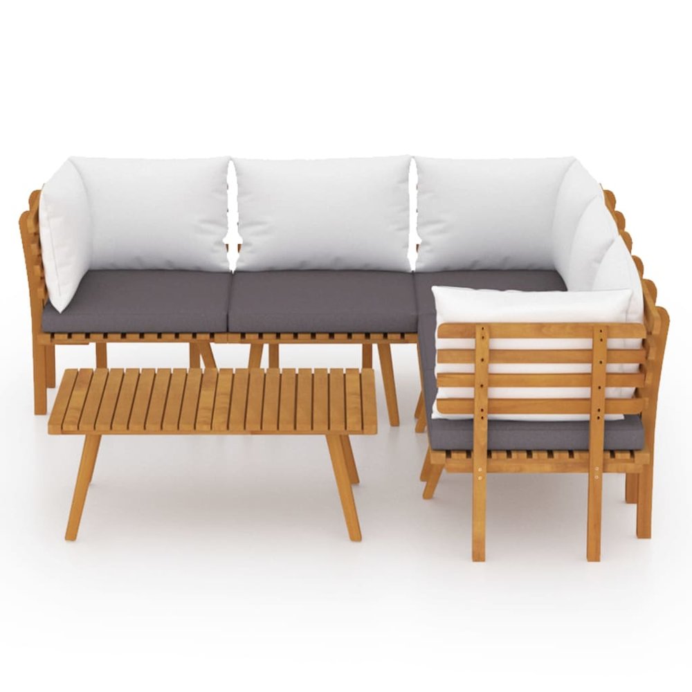 Garden Lounge Set Dark grey, white. Picture 3