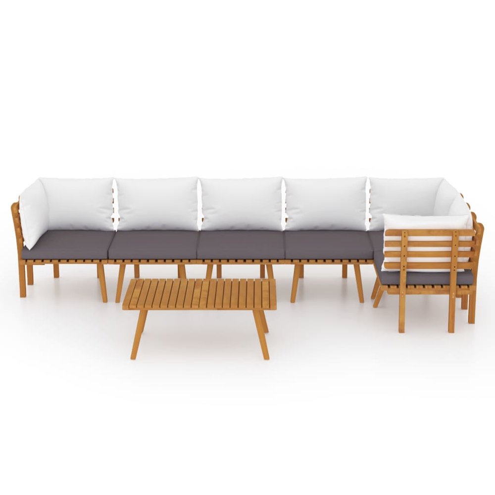 Garden Lounge Set Dark grey Solid Acacia wood Large Modular. Picture 3
