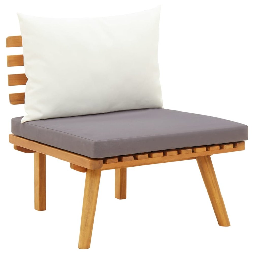 Garden Lounge Set Dark grey Solid Acacia wood Large Modular. Picture 5