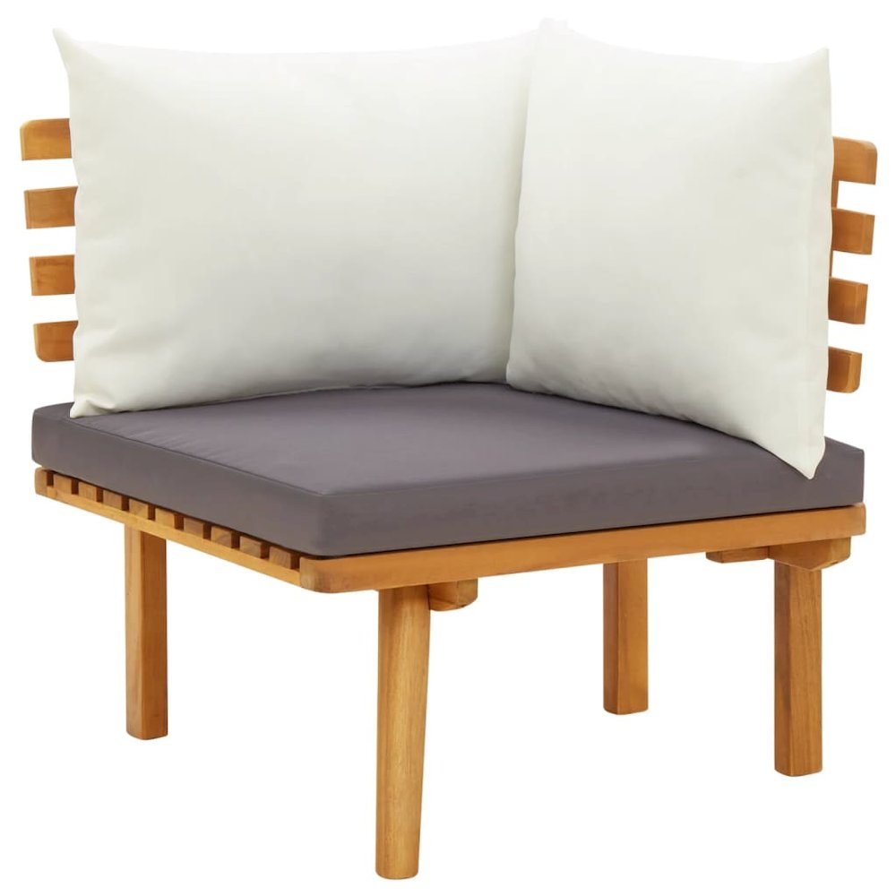 Garden Lounge Set Dark grey Solid Acacia wood Large Modular. Picture 6