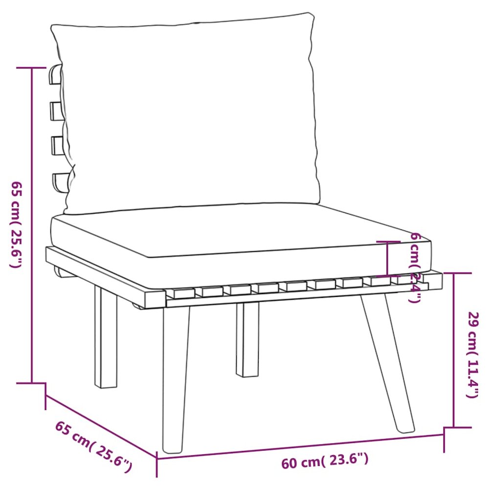 Garden Lounge Set Dark grey Solid Acacia wood Large Modular. Picture 8