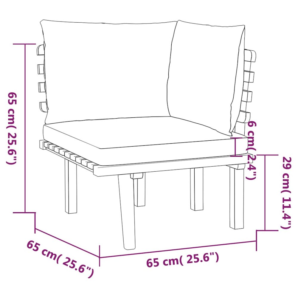 Garden Lounge Set Dark grey Solid Acacia wood Large Modular. Picture 9
