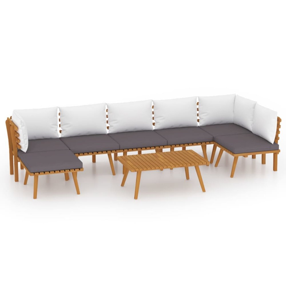 Garden Lounge Set Dark grey, white. Picture 2