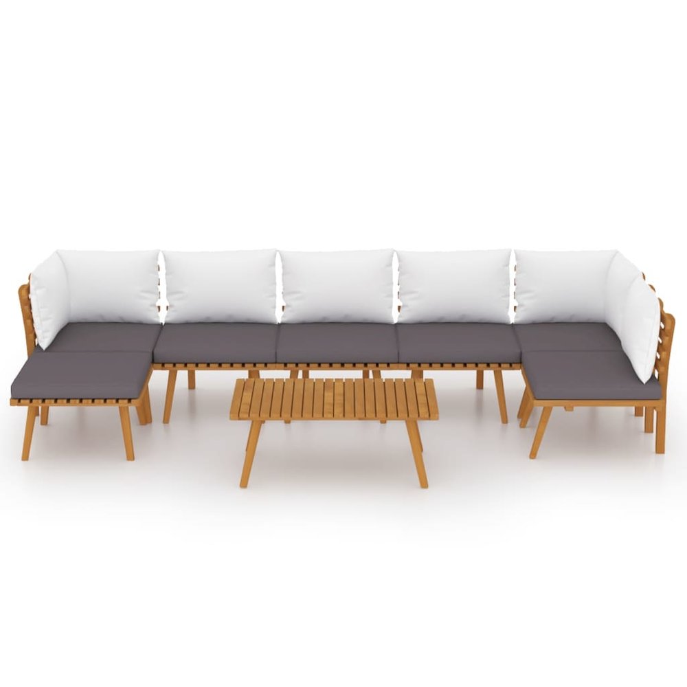 Garden Lounge Set Dark grey, white. Picture 3
