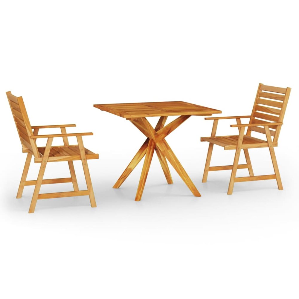 Garden Dining Set Natural Wood Solid acacia wood Durable. Picture 2