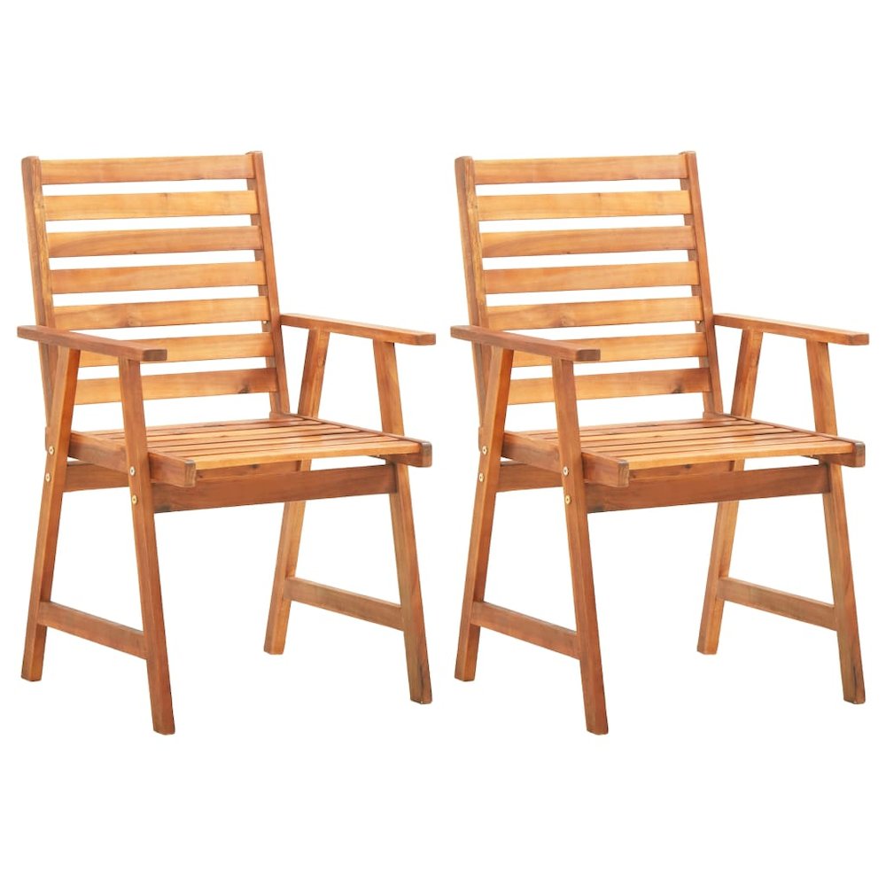 Garden Dining Set Natural Wood Solid acacia wood Durable. Picture 3