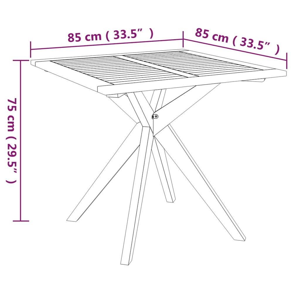 Garden Dining Set Natural Wood Solid acacia wood Durable. Picture 10