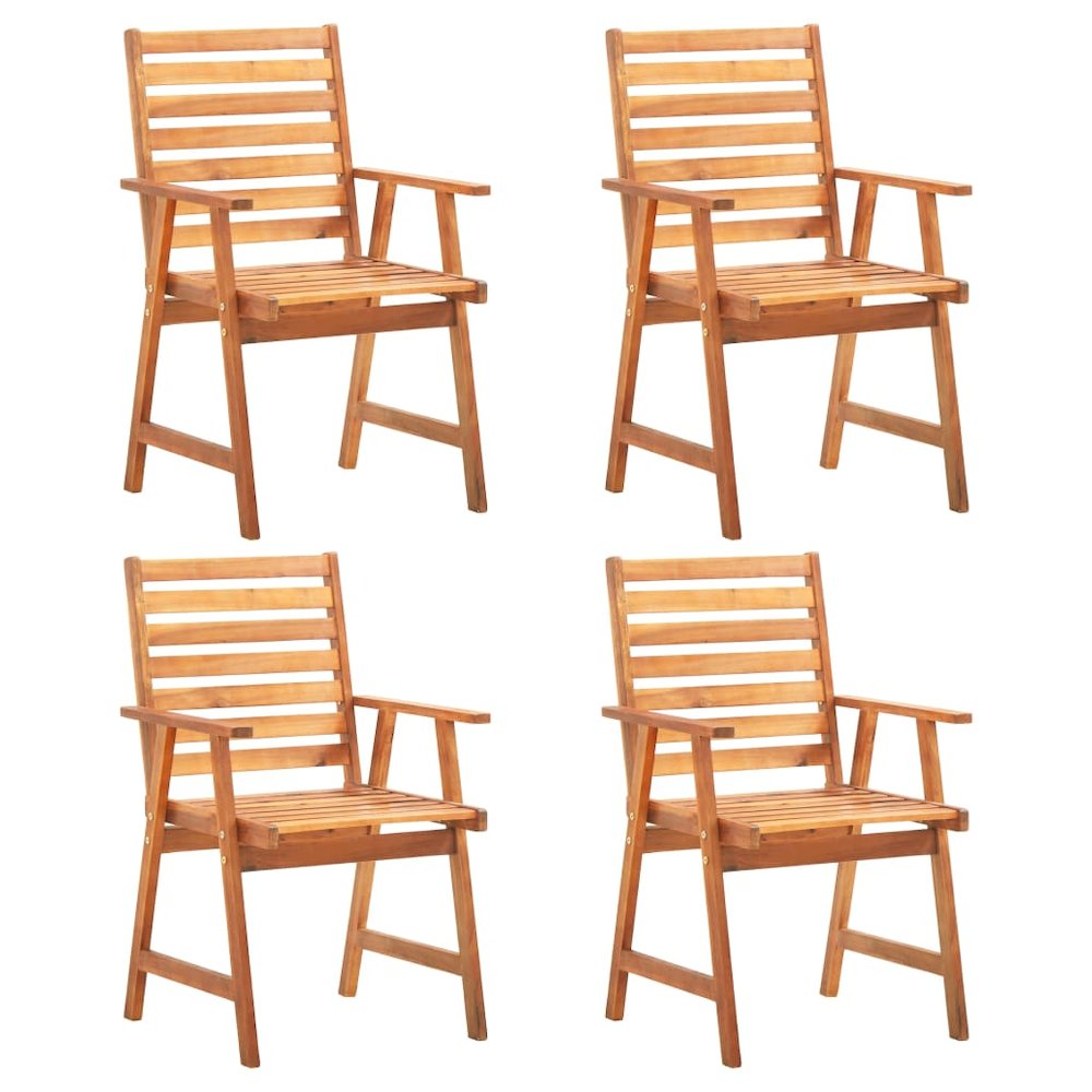 Garden Dining Set Natural wood Solid acacia wood 5 piece set. Picture 3