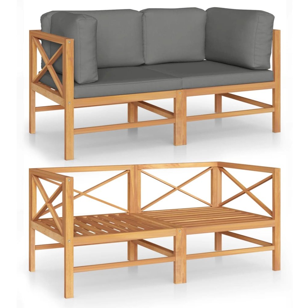 2-seater Garden Sofa Teak Teak wood Medium Durable. Picture 2
