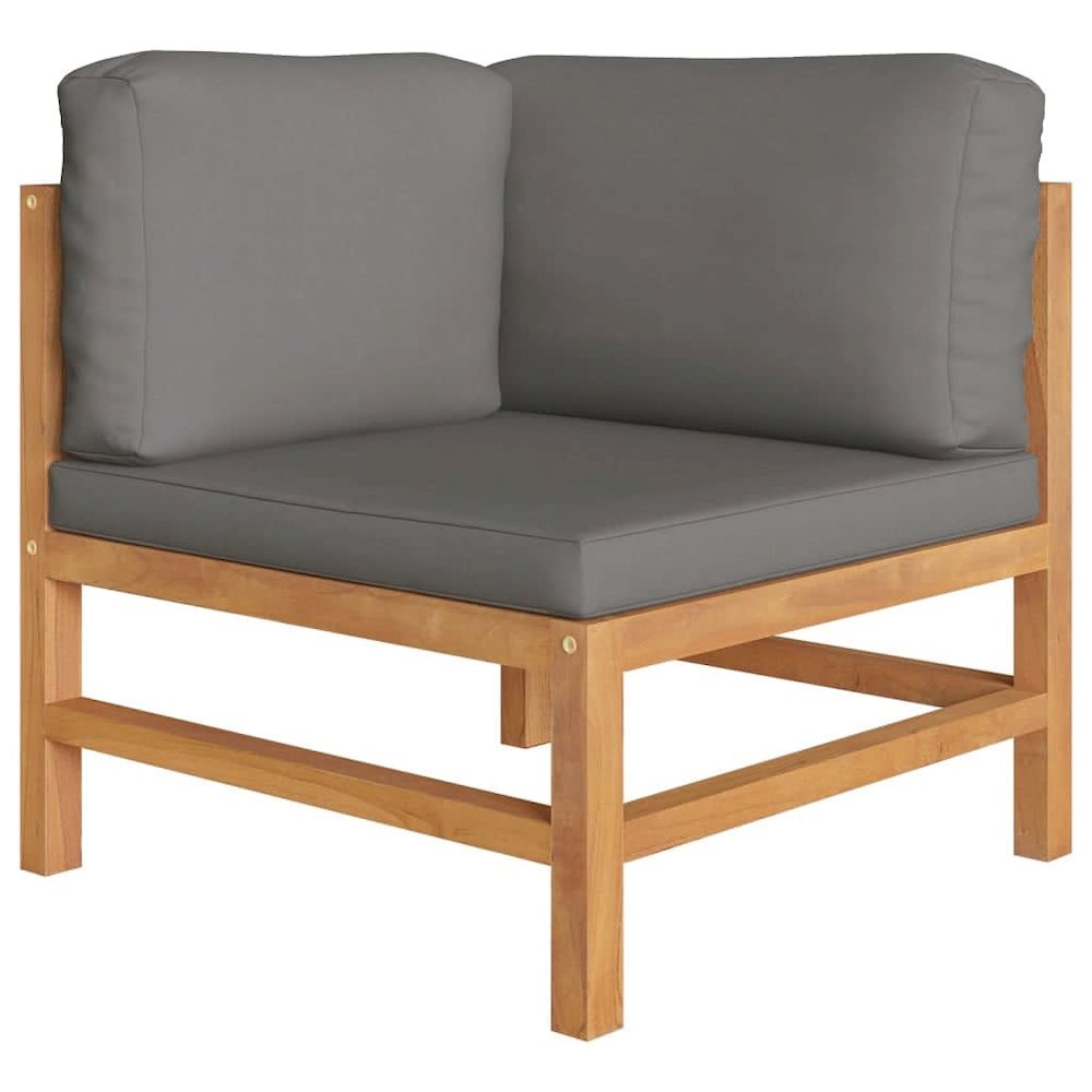 Garden Lounge Set Grey Solid Teak Wood 6 Piece Set Durable. Picture 3
