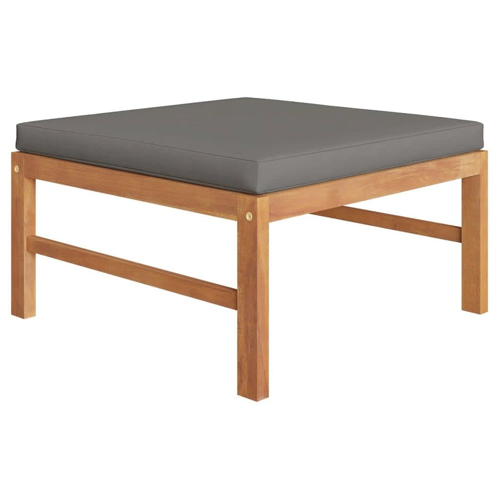 Garden Lounge Set Grey Solid Teak Wood 6 Piece Set Durable. Picture 5