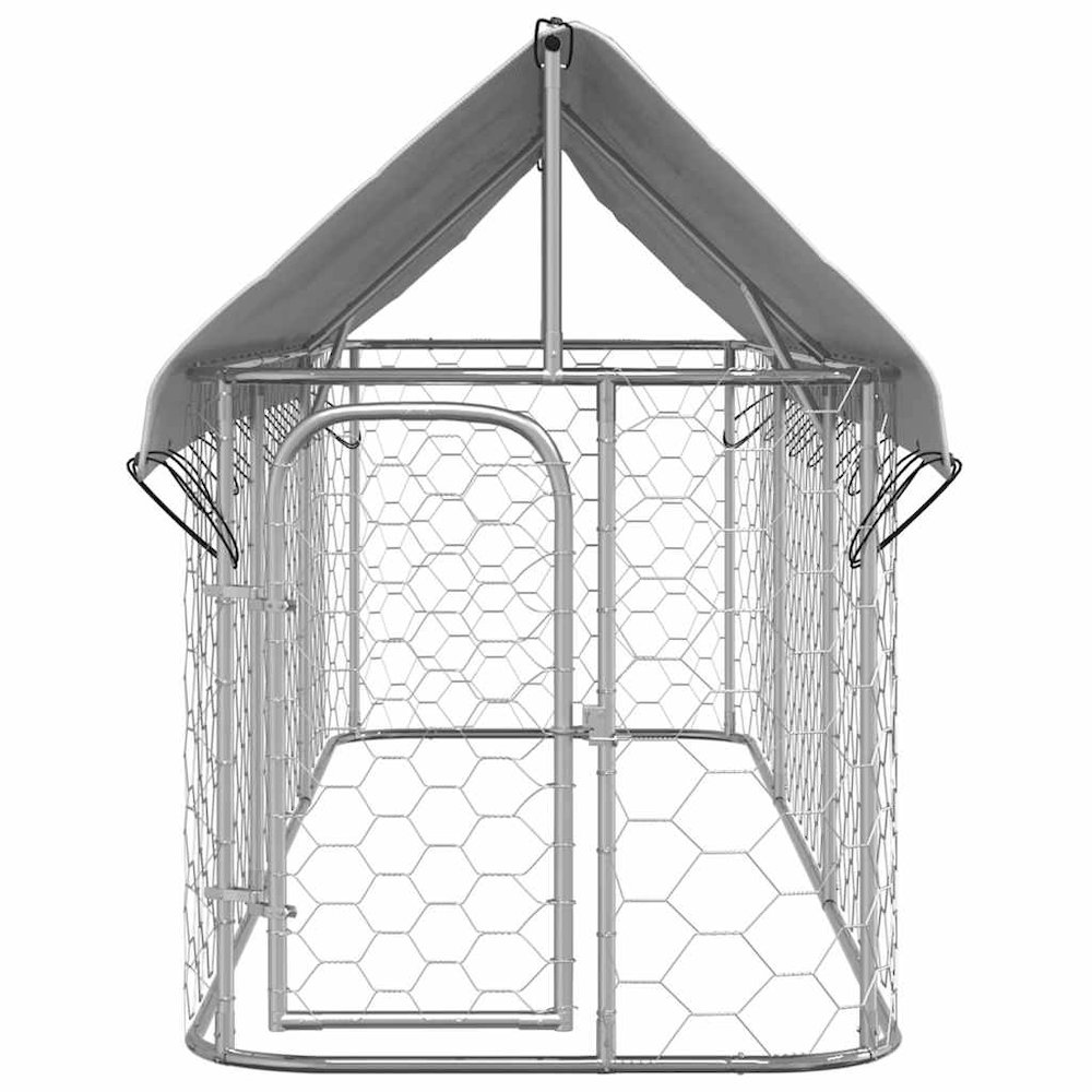 Dog Kennel Silver Galvanized steel, 100% polyethylene Large. Picture 3