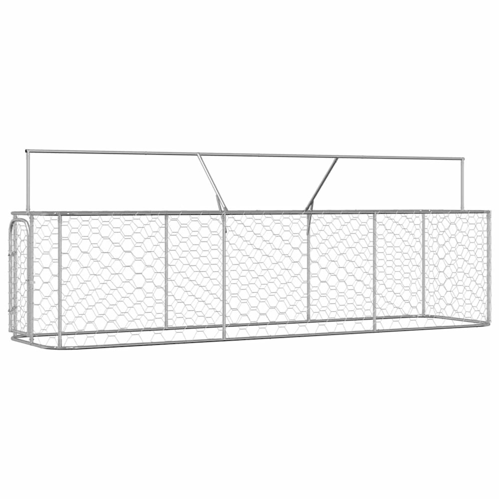 Dog Kennel Silver Galvanized steel, 100% polyethylene Large. Picture 5