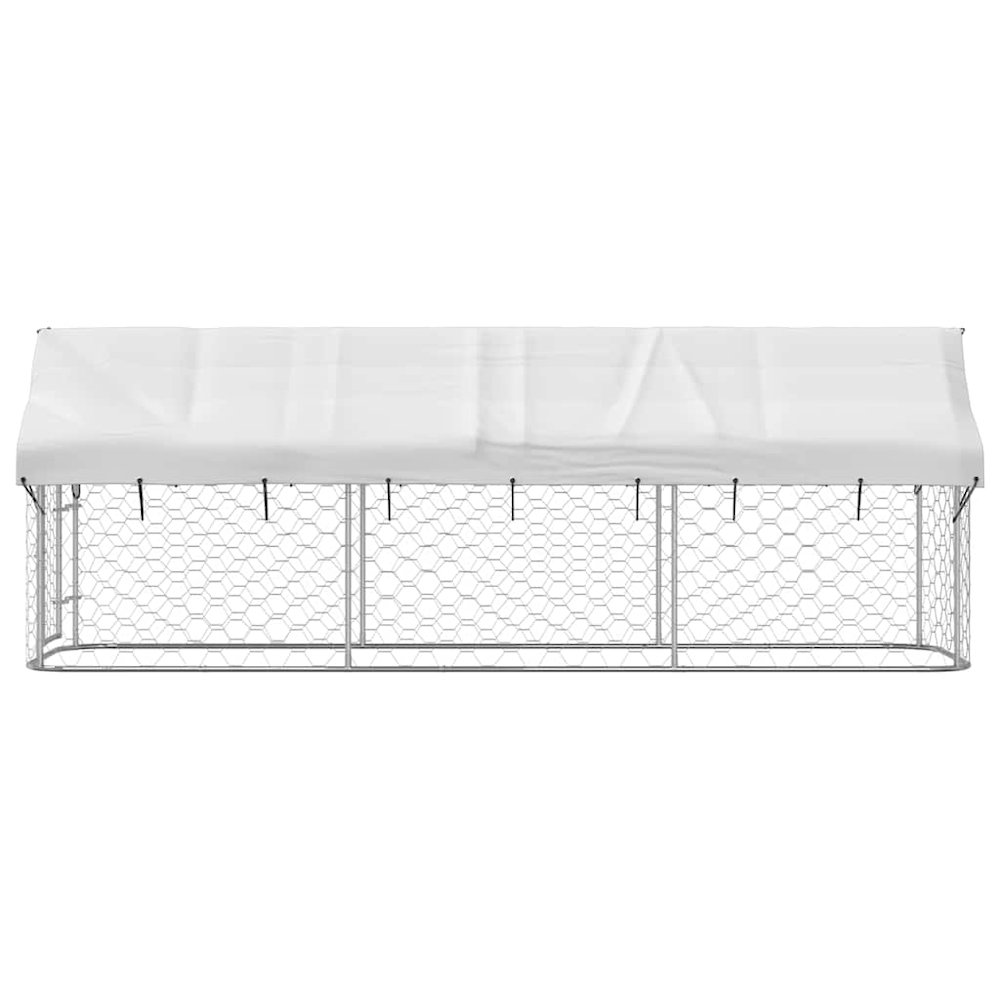 Dog Kennel Silver Galvanized steel, 100% polyethylene Large. Picture 7