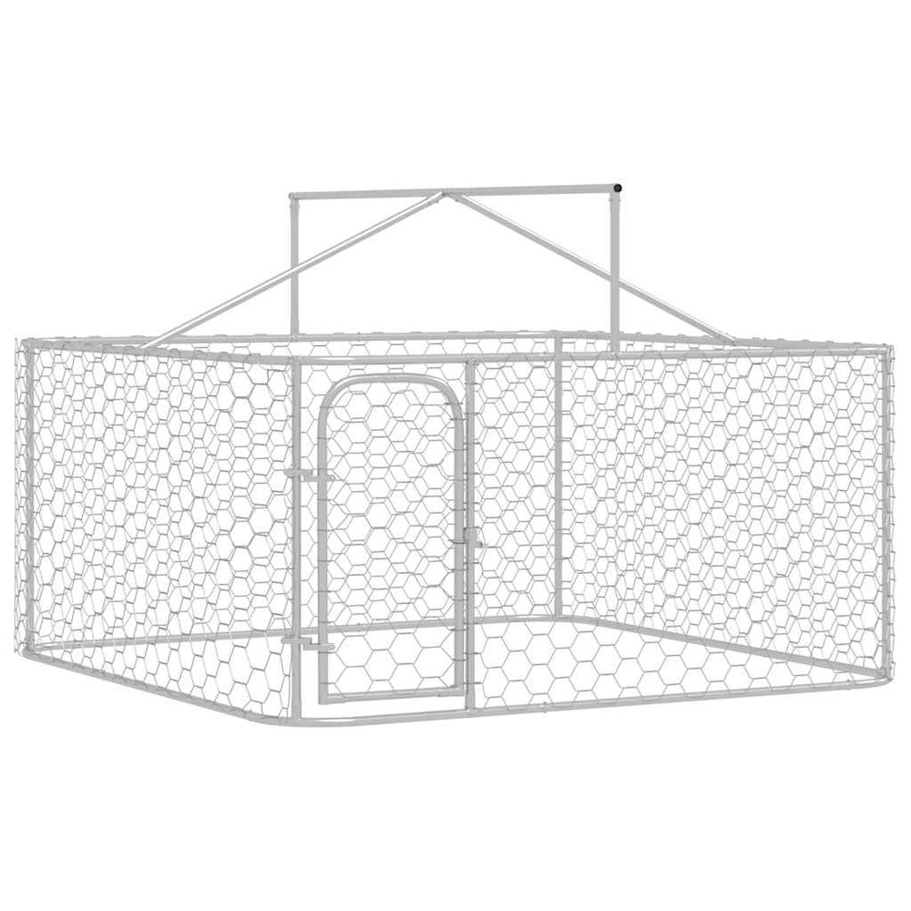 Dog Kennel Silver Galvanized steel, polyethylene Large Dog Kennel. Picture 5