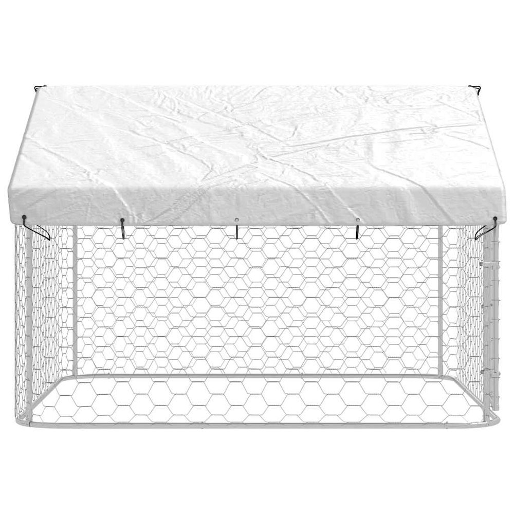 Dog Kennel Silver Galvanized steel, polyethylene Large Dog Kennel. Picture 7