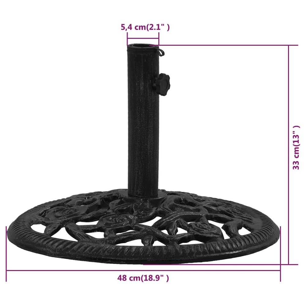 Umbrella Base Black Cast Iron Large Durable Umbrella Base. Picture 9