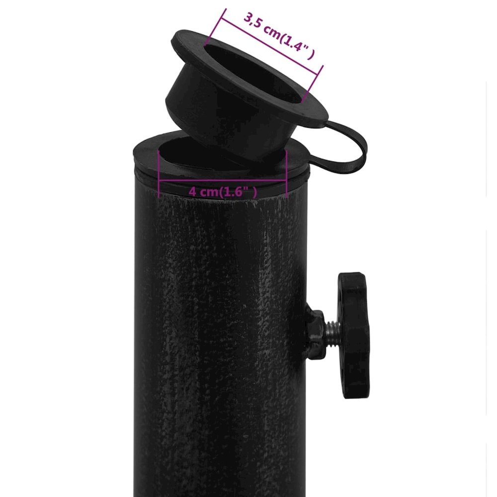 Umbrella Base Black Cast Iron Large Durable Umbrella Base. Picture 10
