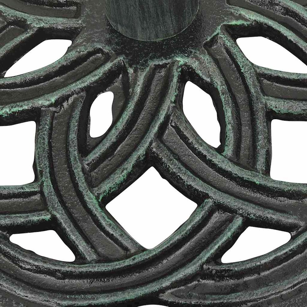Umbrella Base Green Cast Iron 17.3 in Diameter Floral Inlays. Picture 8