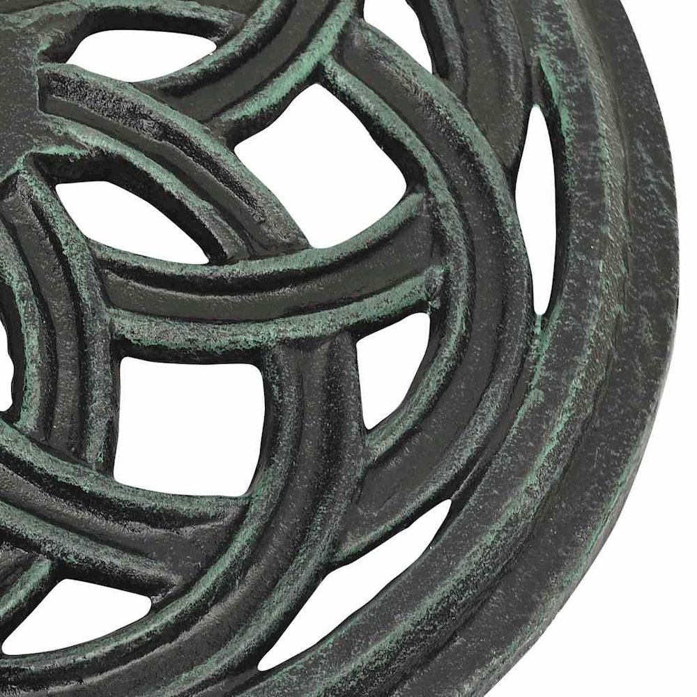 Umbrella Base Green Cast Iron 17.3 in Diameter Floral Inlays. Picture 9