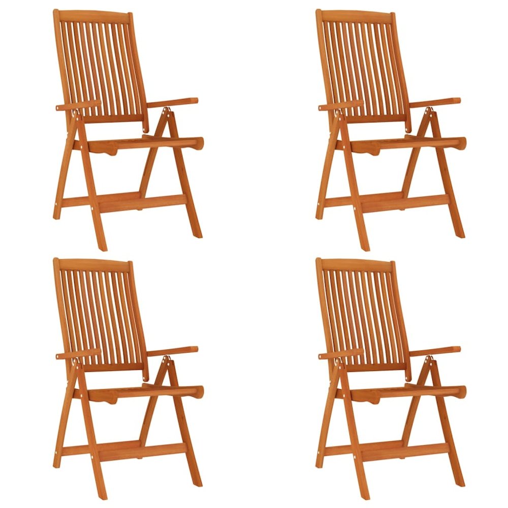 Garden Dining Set Reddish-Brown Solid Eucalyptus Wood Medium. Picture 4