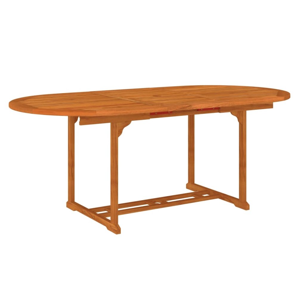 Garden Dining Set Reddish-Brown Solid Eucalyptus Wood Medium. Picture 6