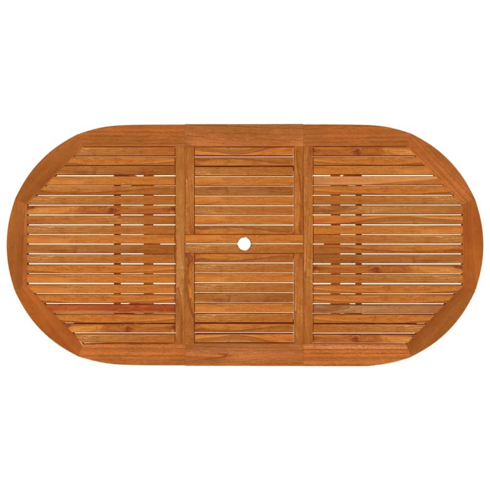 Garden Dining Set Reddish-Brown Solid Eucalyptus Wood Medium. Picture 7