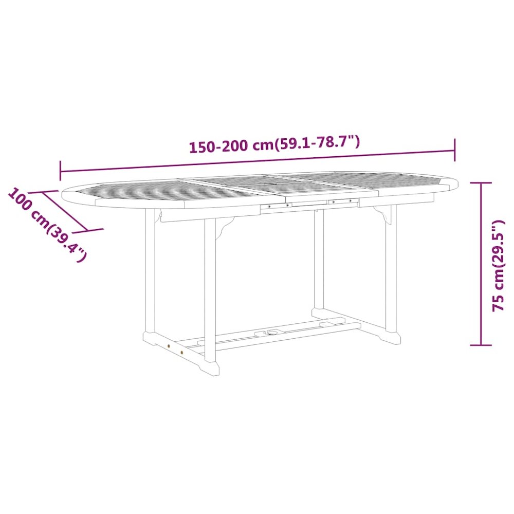 Garden Dining Set Reddish-Brown Solid Eucalyptus Wood Medium. Picture 8