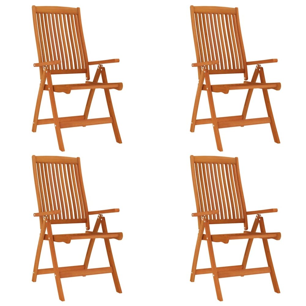 Garden Chair Set of 4 Solid Wood Eucalyptus Wood with Oil Finish. Picture 2