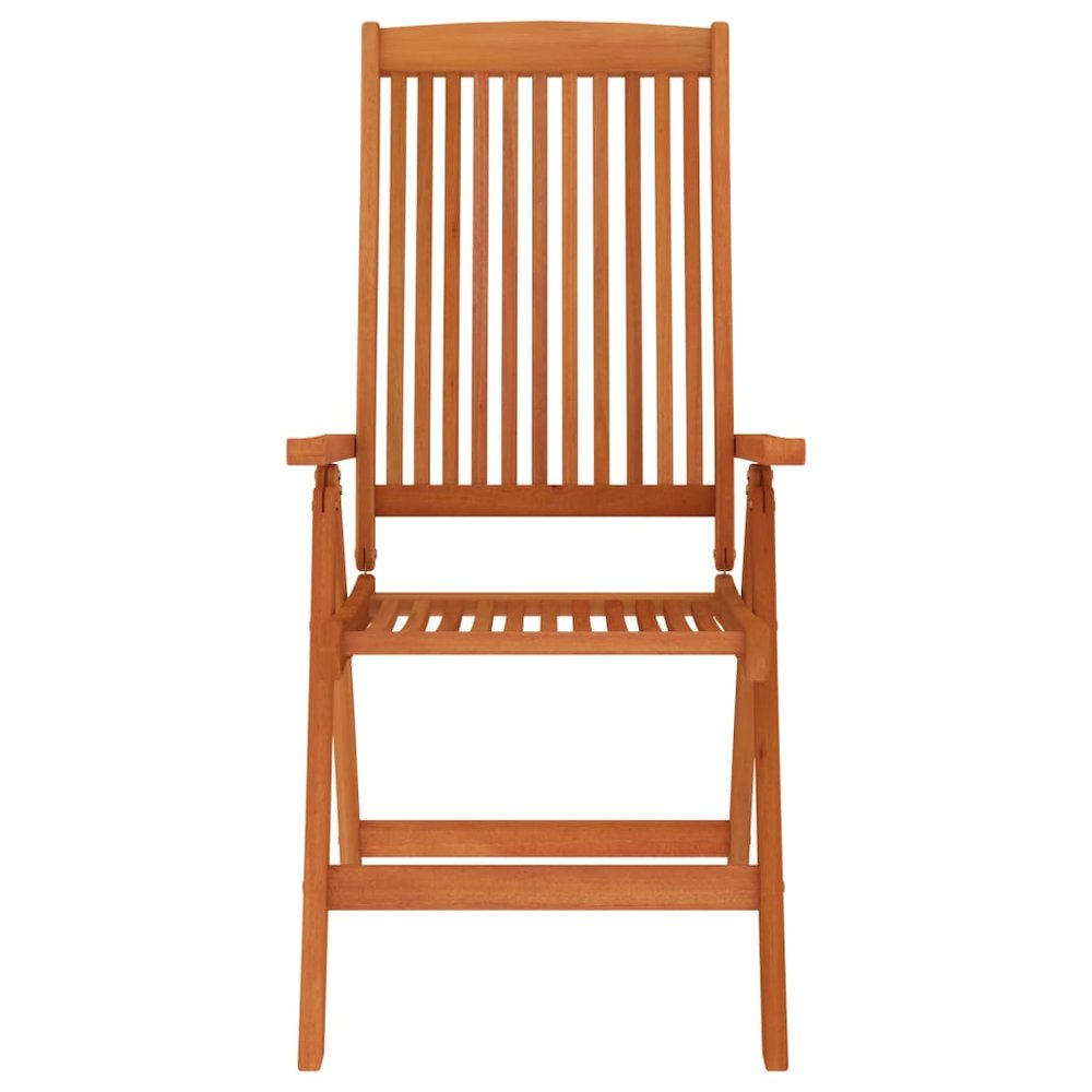 Garden Chair Set of 4 Solid Wood Eucalyptus Wood with Oil Finish. Picture 4
