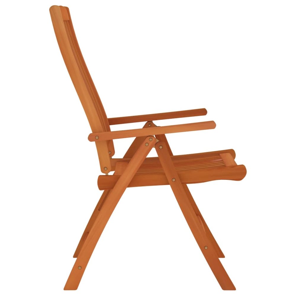 Garden Chair Set of 4 Solid Wood Eucalyptus Wood with Oil Finish. Picture 5