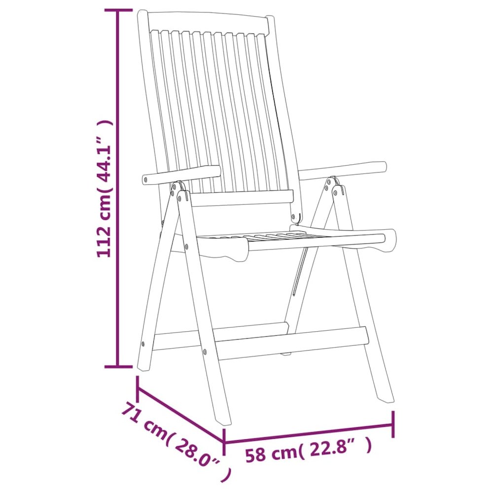 Garden Chair Set of 4 Solid Wood Eucalyptus Wood with Oil Finish. Picture 6