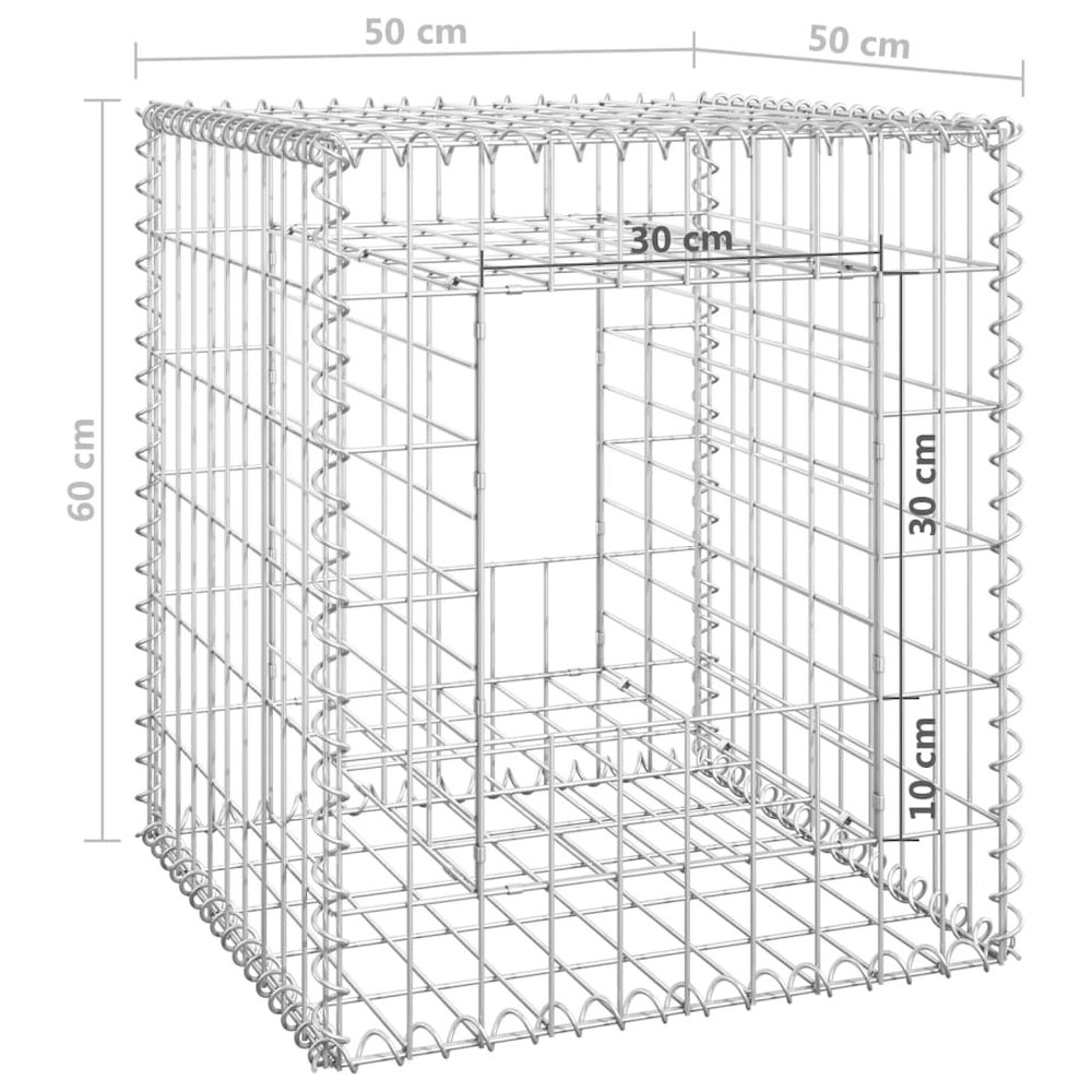 vidaXL Gabion Basket Post 19.7"x19.7"x23.6" Iron. Picture 6