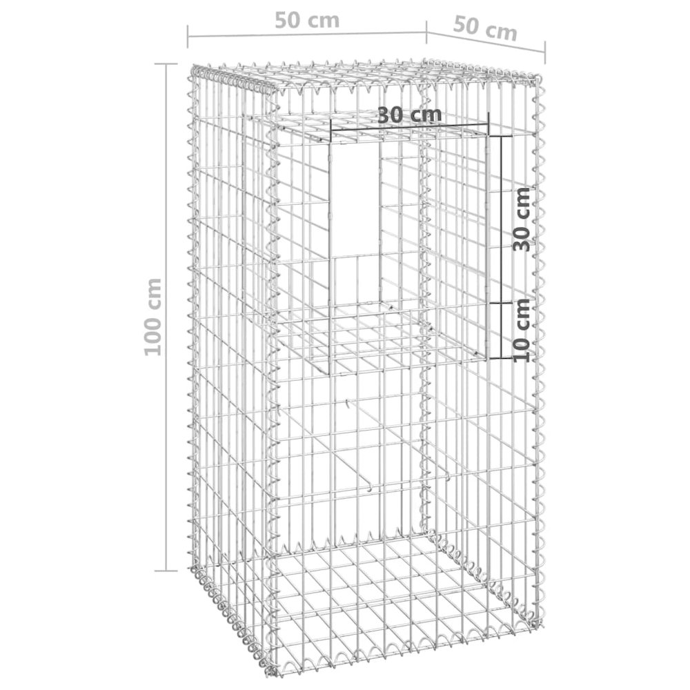 vidaXL Gabion Basket Post 19.7"x19.7"x39.4" Iron. Picture 6