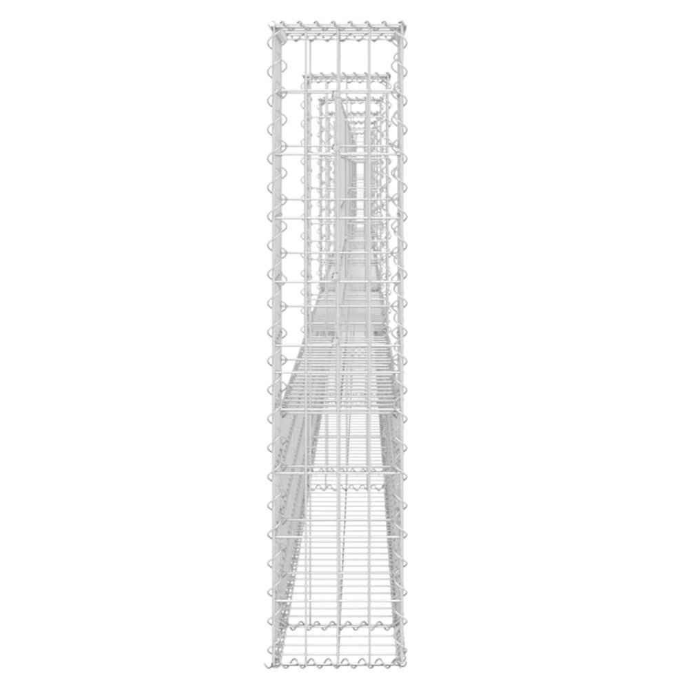 U-shape Gabion Basket with 7 Posts Iron 291.3"x7.9"x39.4". Picture 4