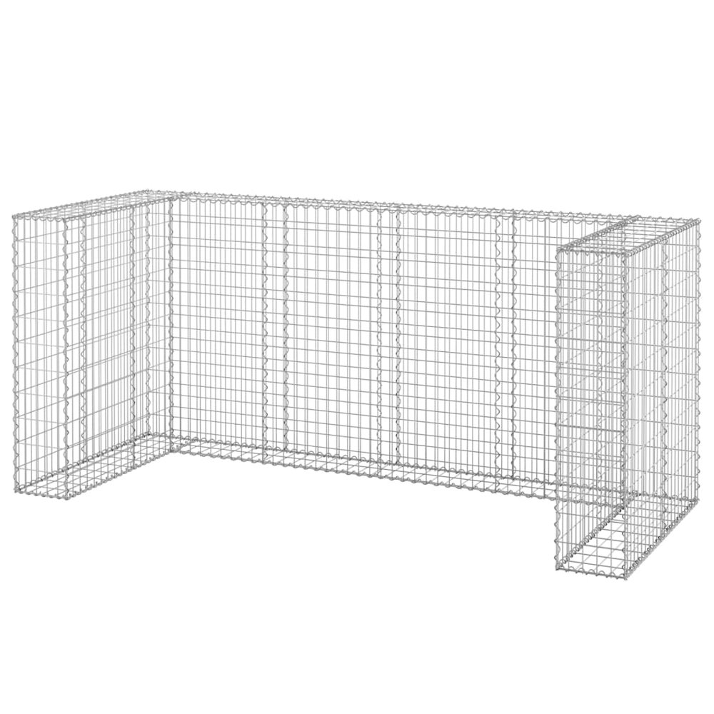 Gabion Wall for Garbage Bins Galvanized Steel 100"x39.4"x43.3". Picture 2