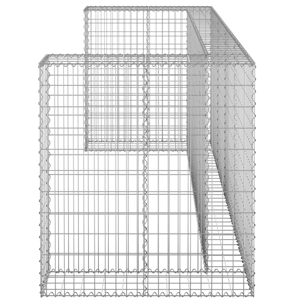Gabion Wall for Garbage Bins Galvanized Steel 100"x39.4"x43.3". Picture 4