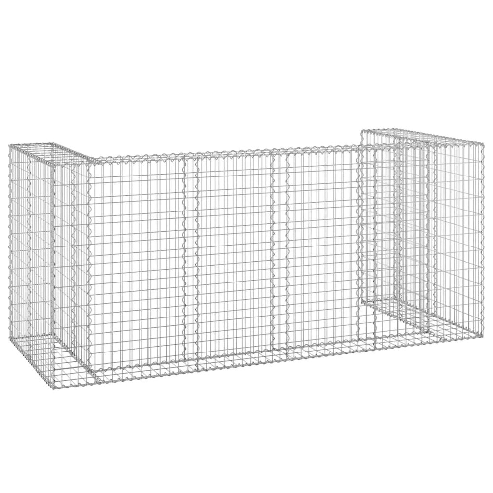 Gabion Wall for Garbage Bins Galvanized Steel 100"x39.4"x43.3". Picture 5