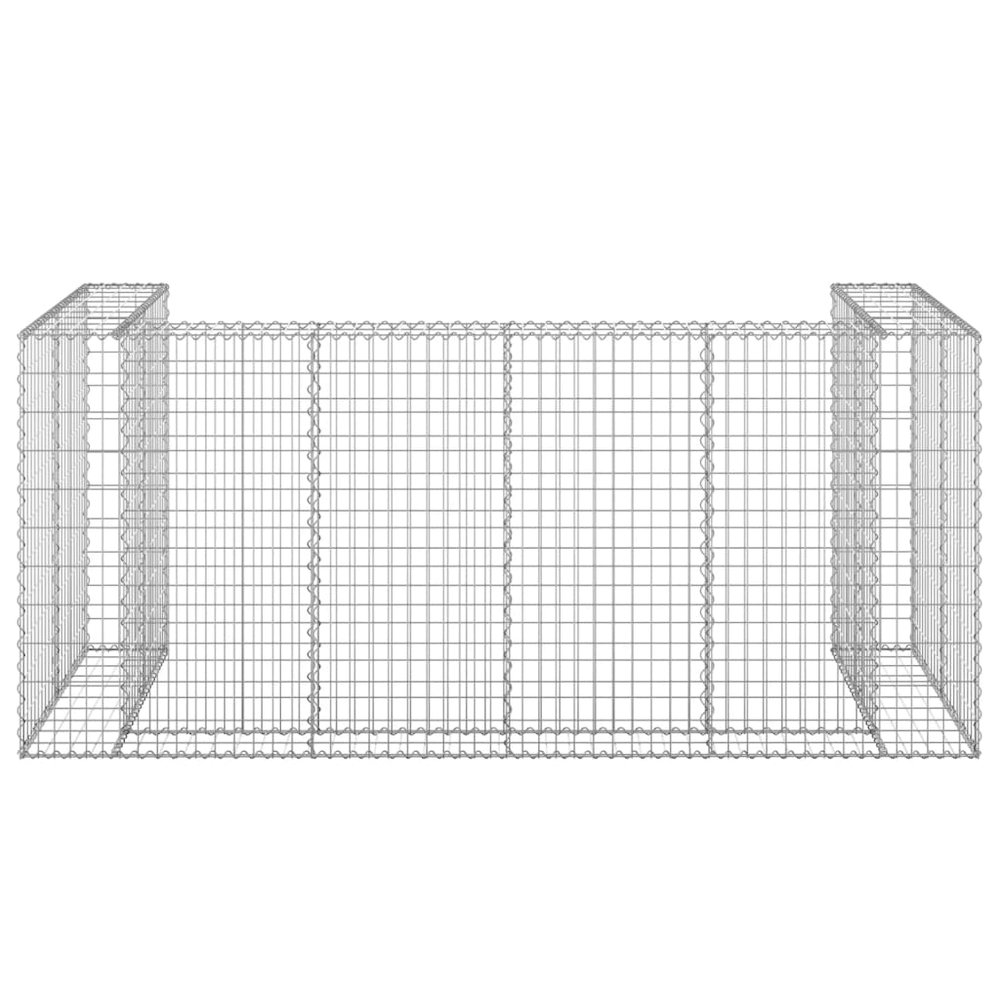 Gabion Wall for Garbage Bins Galvanized Steel 100"x39.4"x43.3". Picture 6
