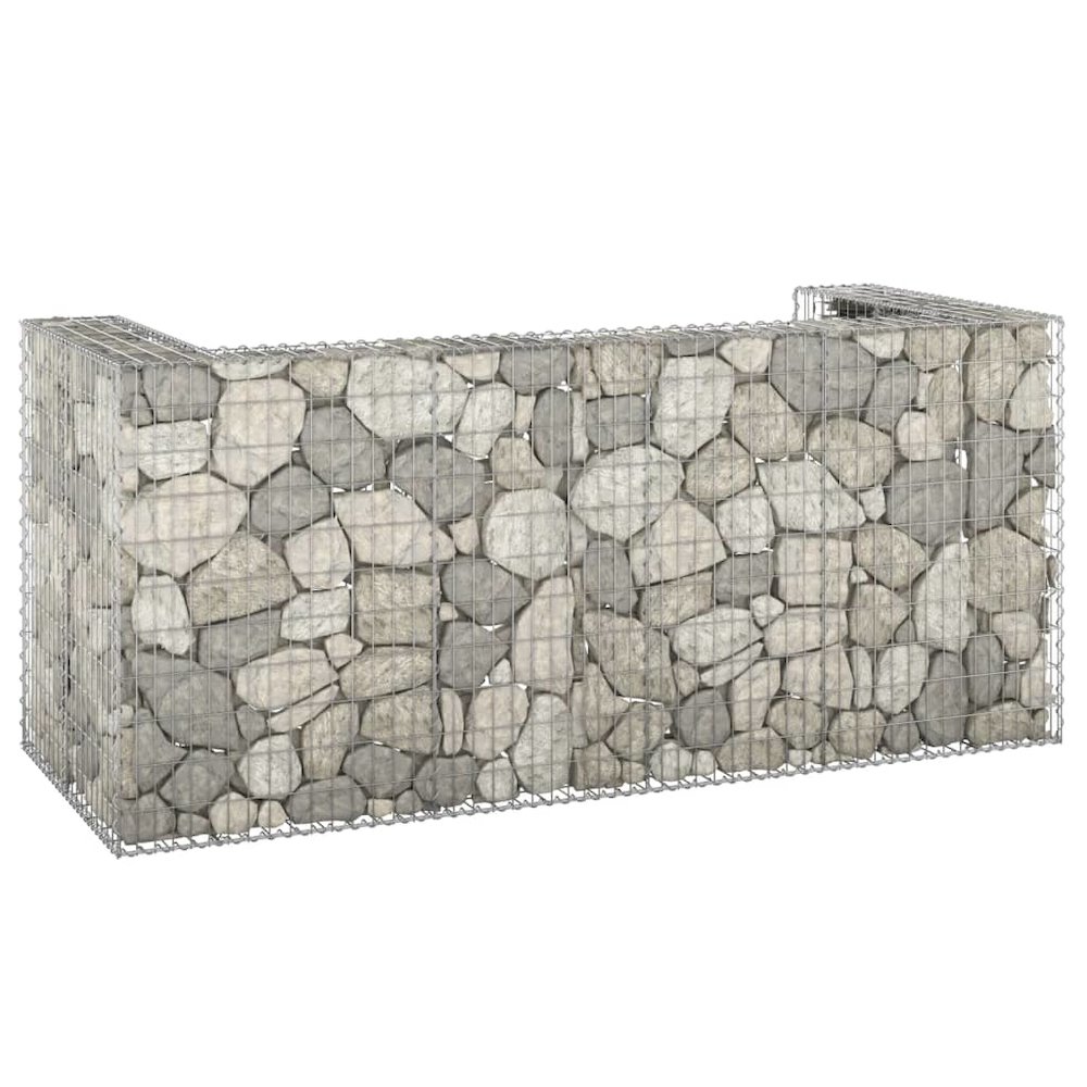 Gabion Wall for Garbage Bins Galvanized Steel 100"x39.4"x43.3". Picture 1