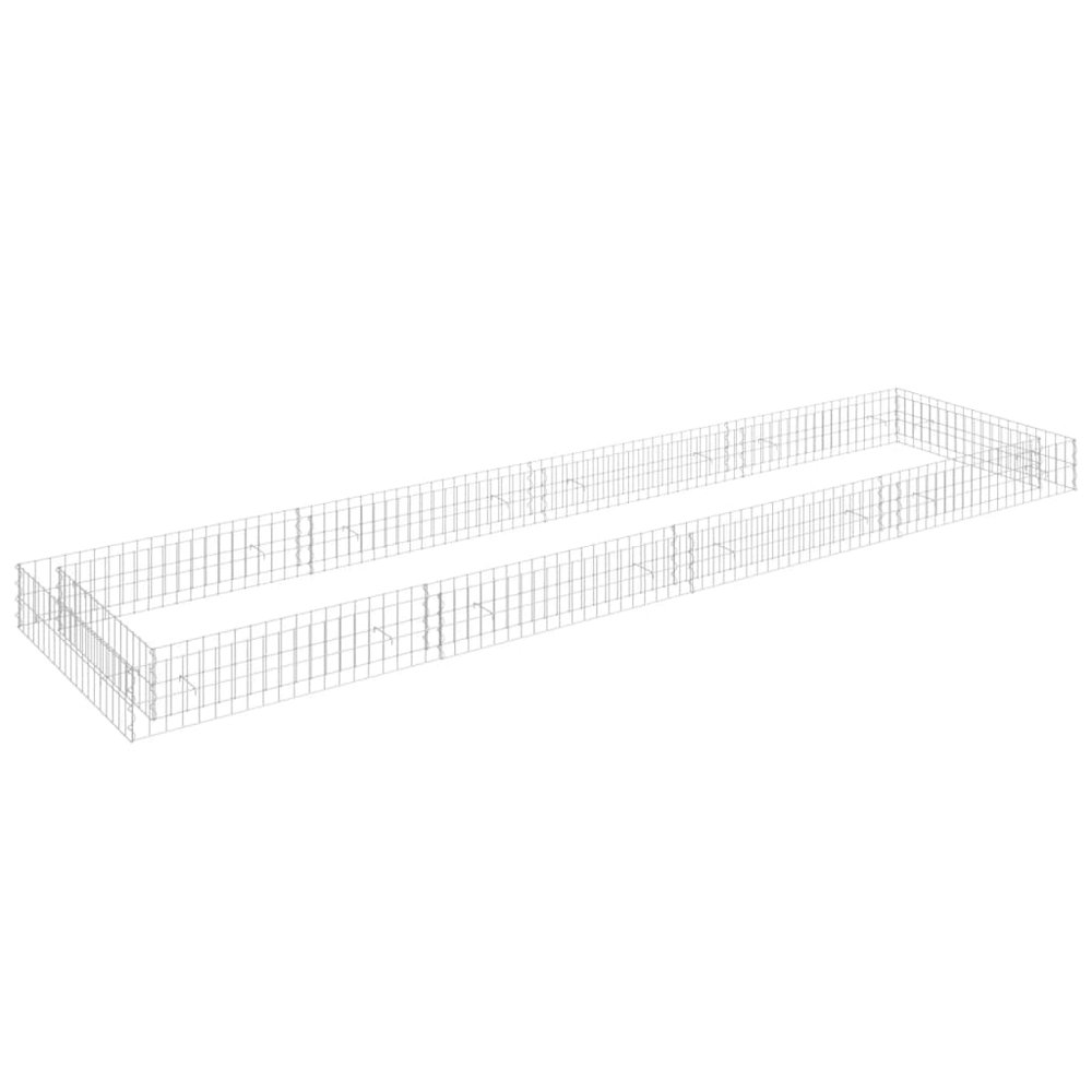 Gabion Raised Bed Silver Galvanized Steel Large. Picture 2