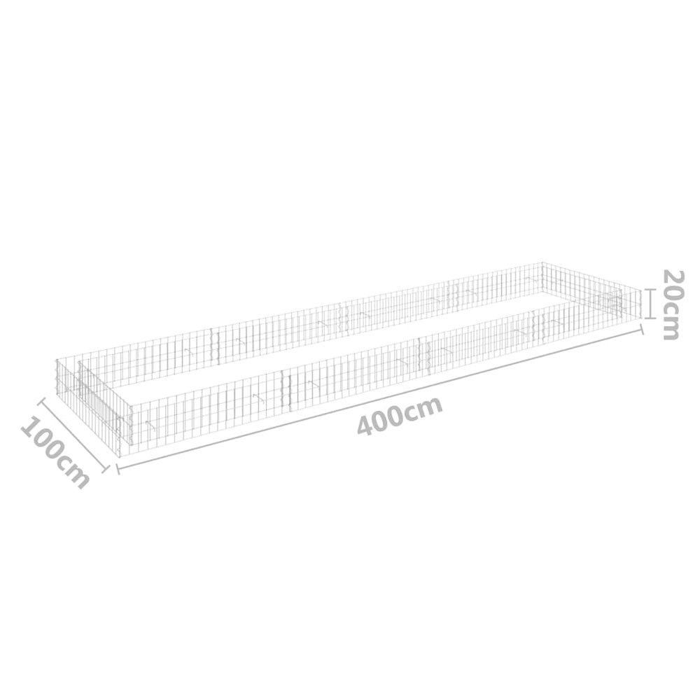 Gabion Raised Bed Silver Galvanized Steel Large. Picture 6