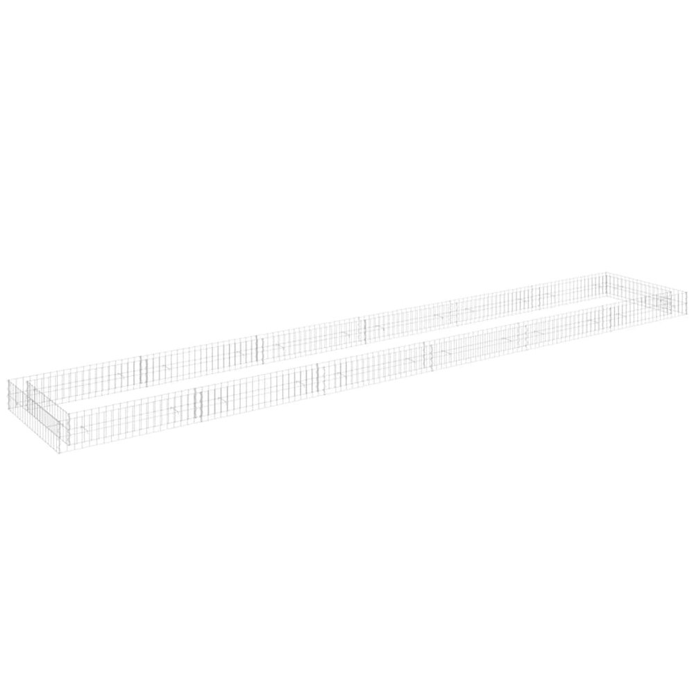 Gabion Raised Bed Silver Galvanized Steel Extra Large. Picture 2