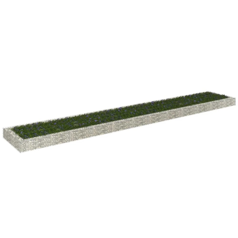 Gabion Raised Bed Silver Galvanized Steel Extra Large. Picture 1
