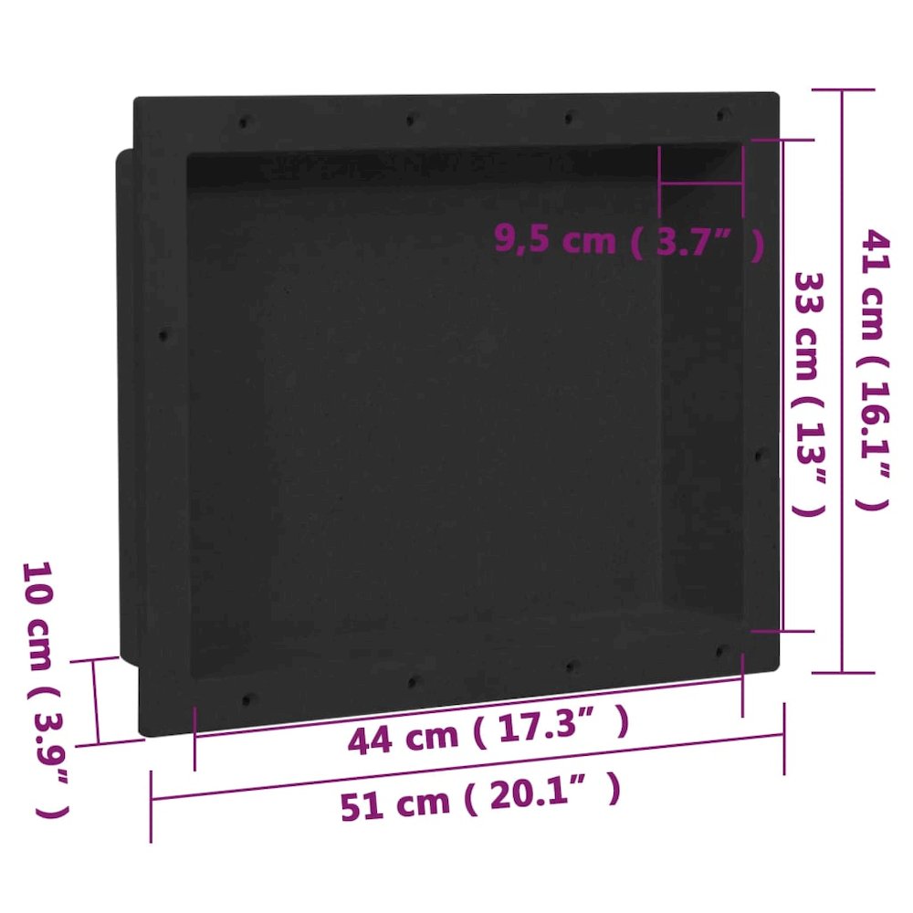 Shower Niche Matt Black 16.1"x20.1"x3.9". Picture 8