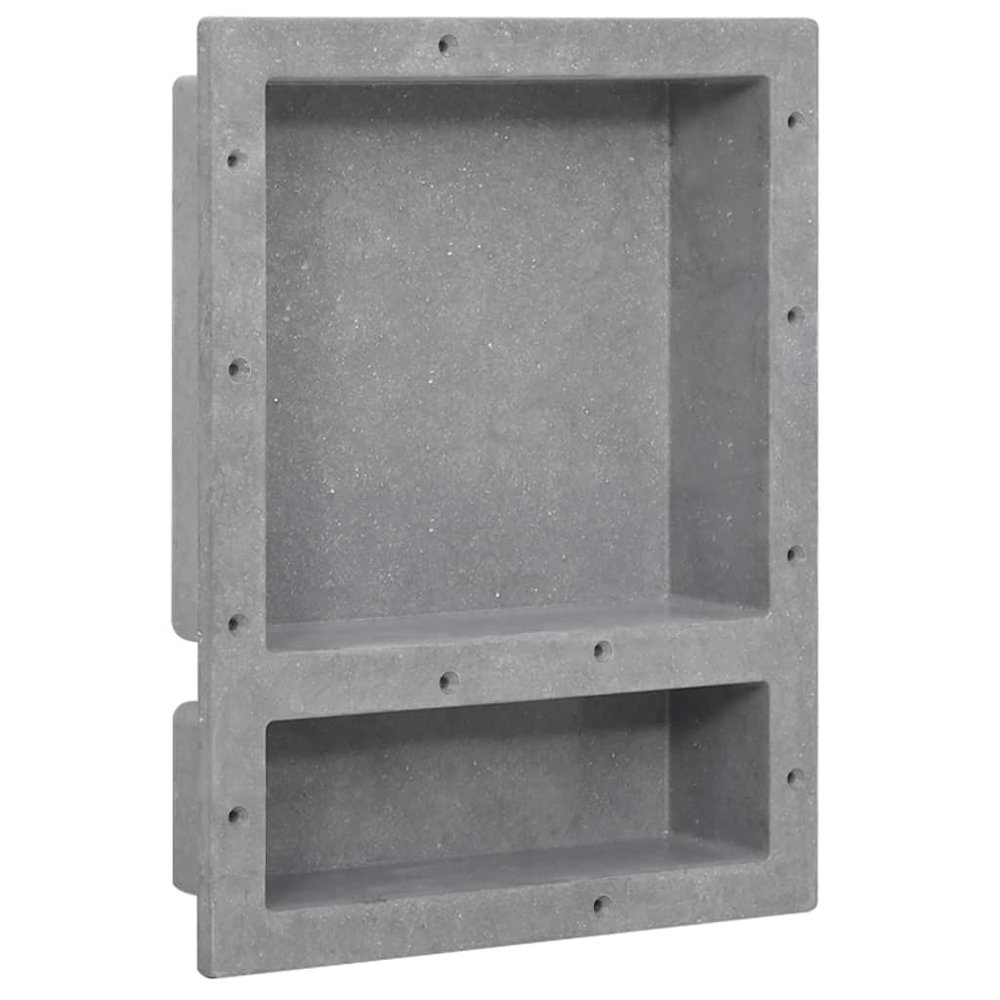 Shower Niche with 2 Compartments Matt Gray 16.1"x20.1"x3.9". Picture 1