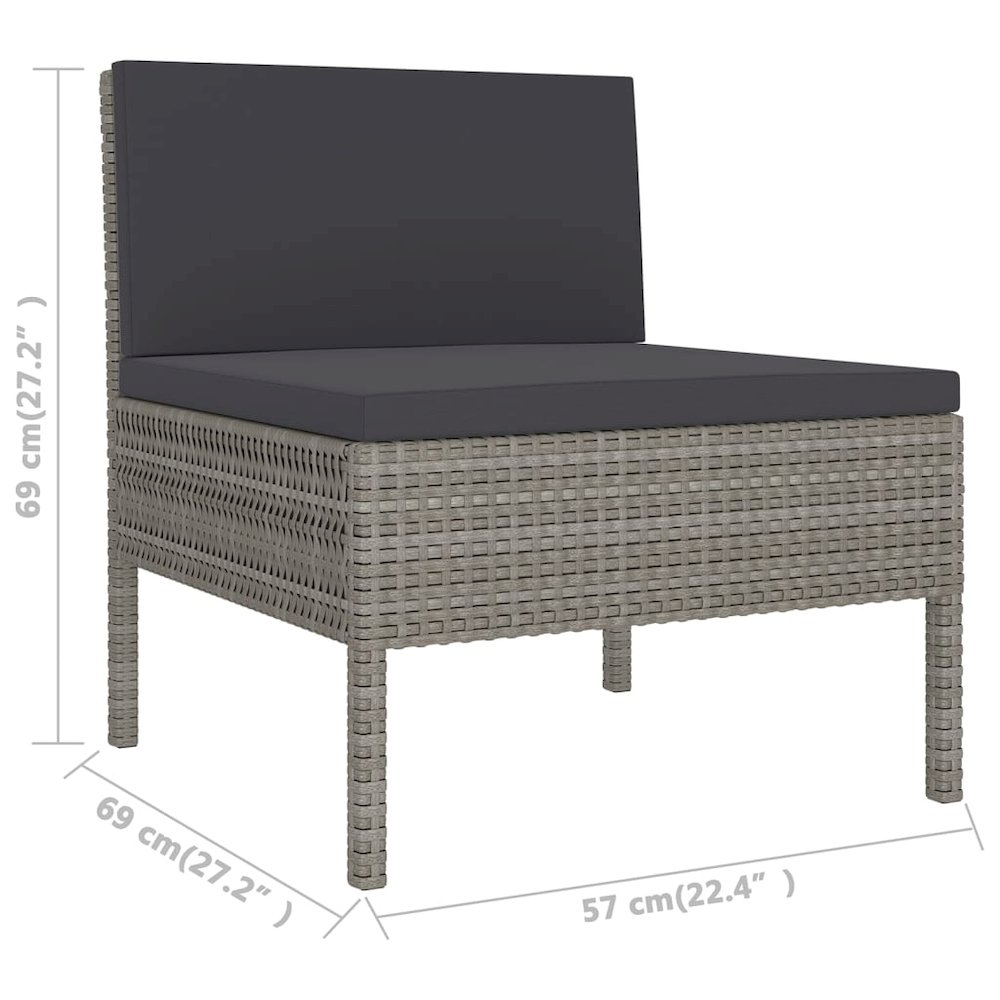 Garden Lounge Set Gray. Picture 5