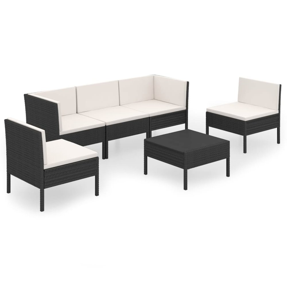 Garden Lounge Set Black, Cream white. Picture 2