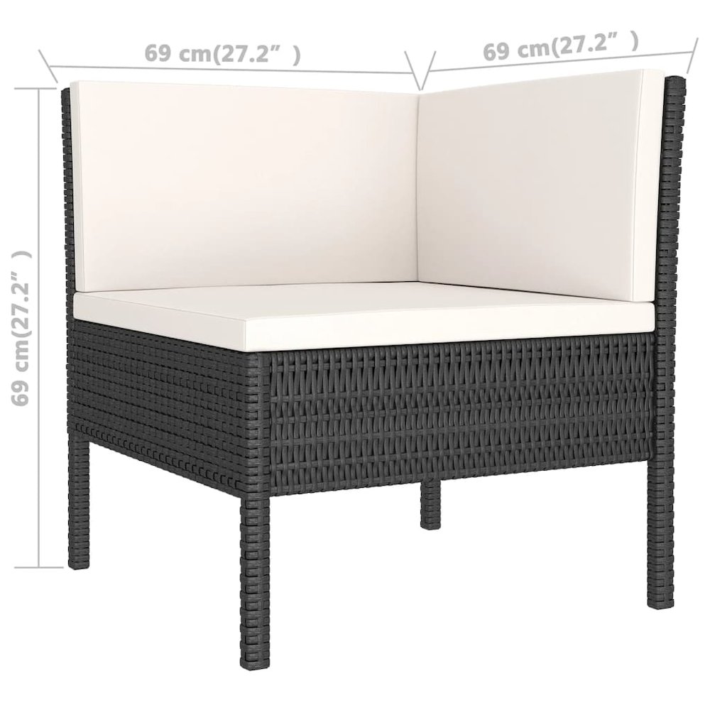 Garden Lounge Set Black, Cream white. Picture 7